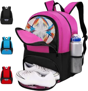 Soccer Bag,Youth Soccer Backpack, Football Volleyball Basketball Backpack fo,Sport Equipment Bags with Shoe compartment