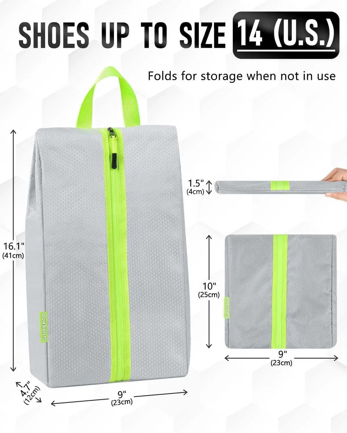 Soccer Cleat Bag - Odor-Absorbing Lightweight Track Shoe Organizer for Travel, Gym & Sports | Smell-Proof Storage with Active Carbon Fabric (Ideal for Spikes, Golf, Tennis，Bowling)