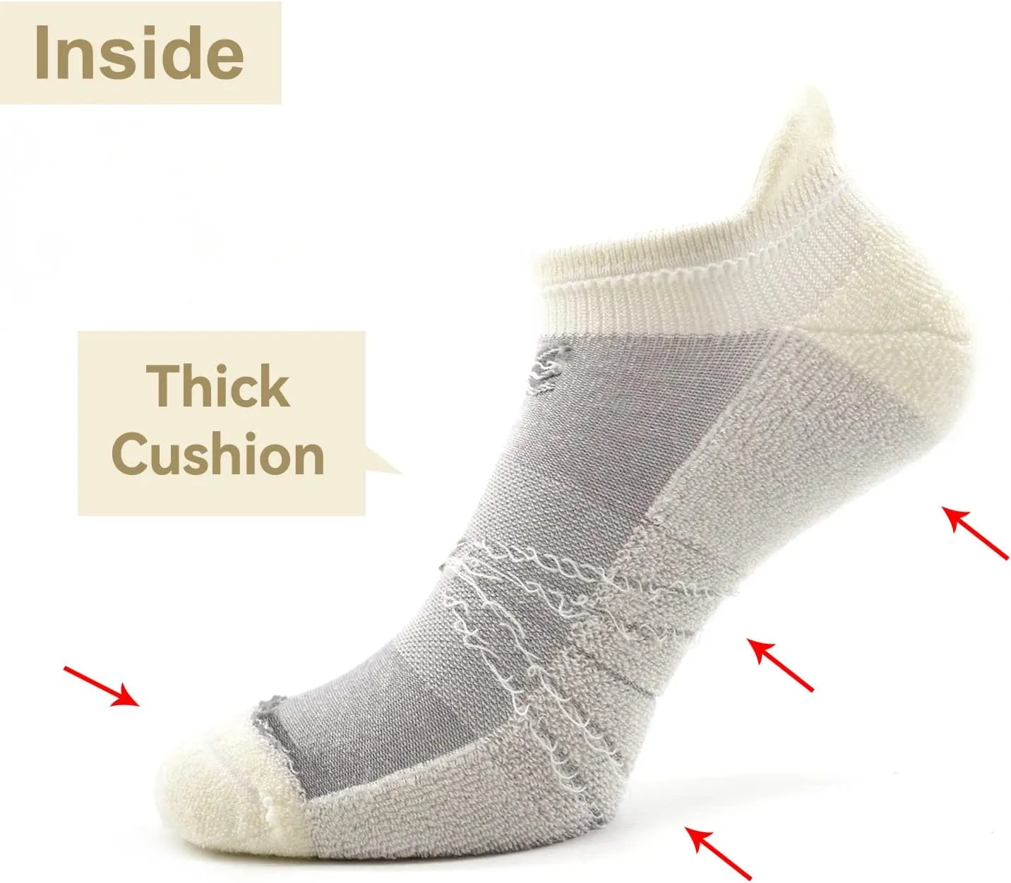 Socks Daze 3/6 Pack Men's Women's Merino Wool Ankle Running Sport Soft Thick Cushion Athletic Socks for Walking Light Hiking