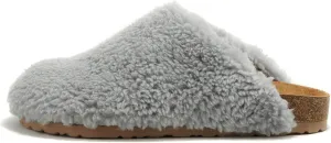 Soda Emotion - Women's Super Soft Faux Fur Fuzzy Fluffy Close Toe Cork Platform Slide Slipper