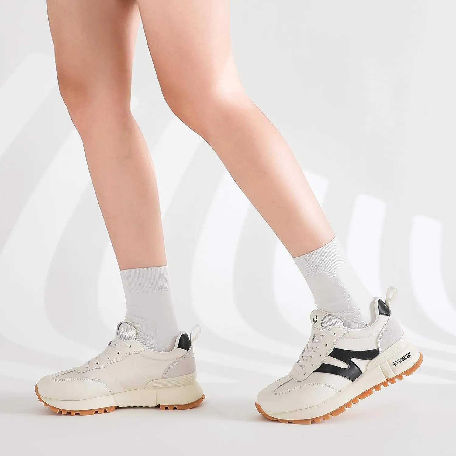 somiliss Sneakers for Women Genuine Leather Suede Patchwork Casual Lace Up Non-Slip Walking Shoes Comfortable Tennis Running Shoes Womens Fashion Sneakers