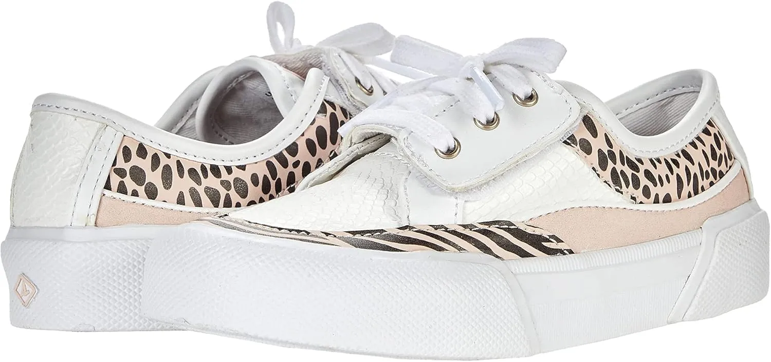 Sperry Kid's Soletide Jr Sneaker, White/Blush, 9 Medium