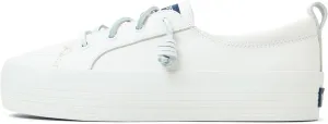Sperry Women's Crest Vibe Platform Sneaker, White Leather, 9