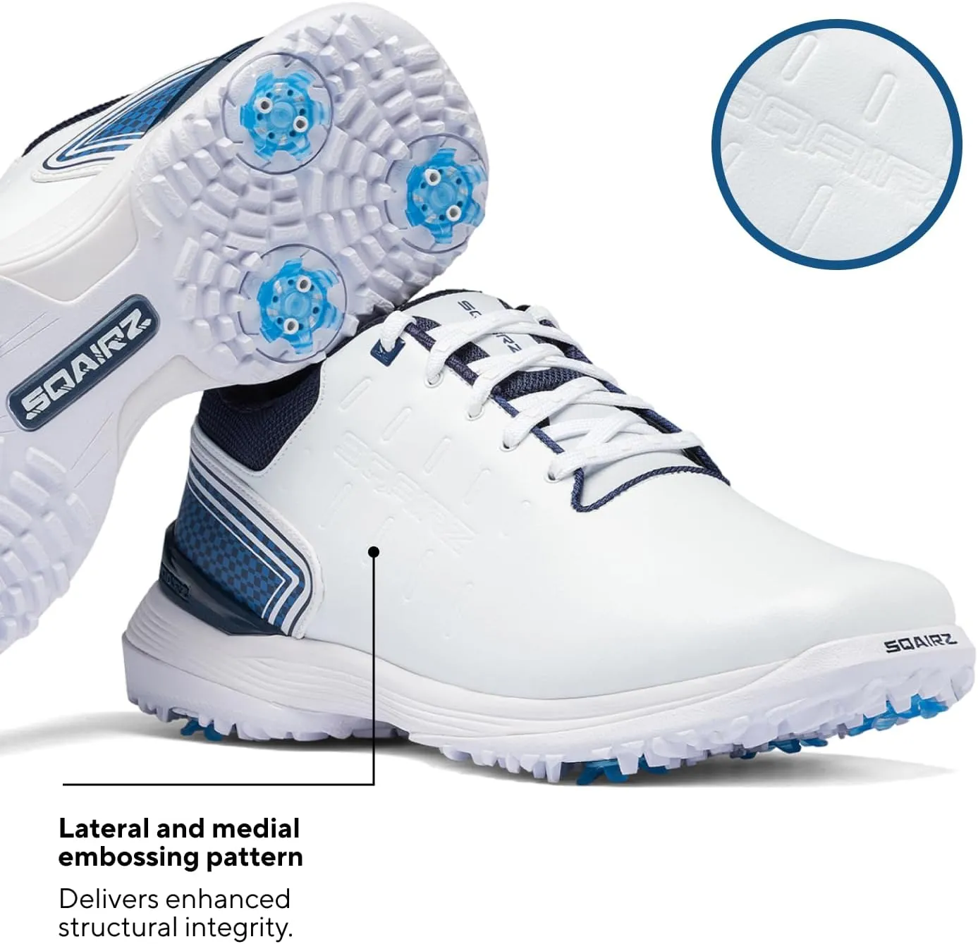 SQAIRZ Speed ProS2 Men's Athletic Golf Shoes, Designed for Balance & Performance, Replaceable Spikes, Waterproof