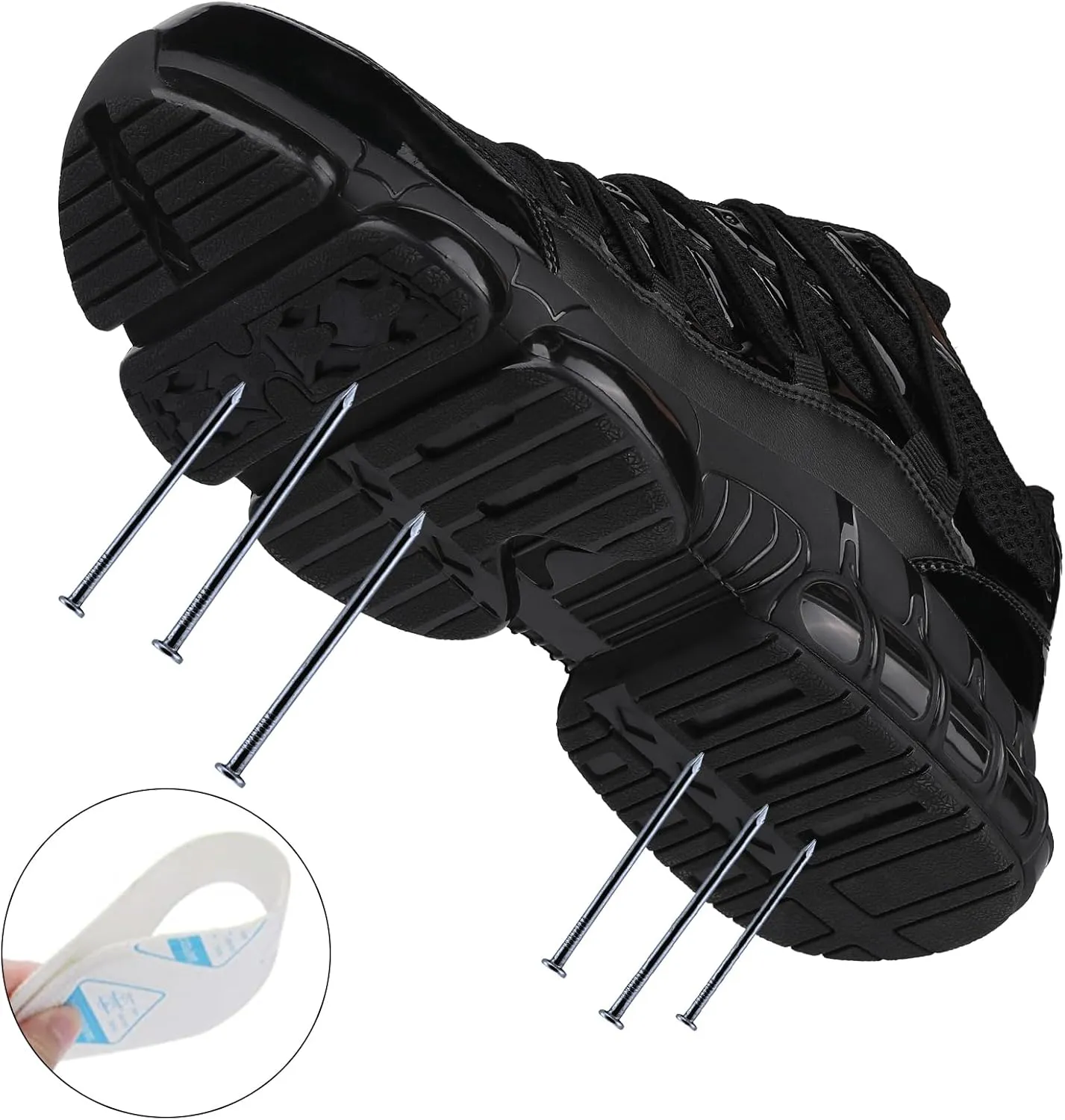 Steel Toe Shoes for Men Women Composite Toe Shoes Indestructible Safety Shoes Lightweight Steel Toe Sneakers Slip Resistant Puncture Proof Air Cushion Breathable Industry Construction Work Shoes