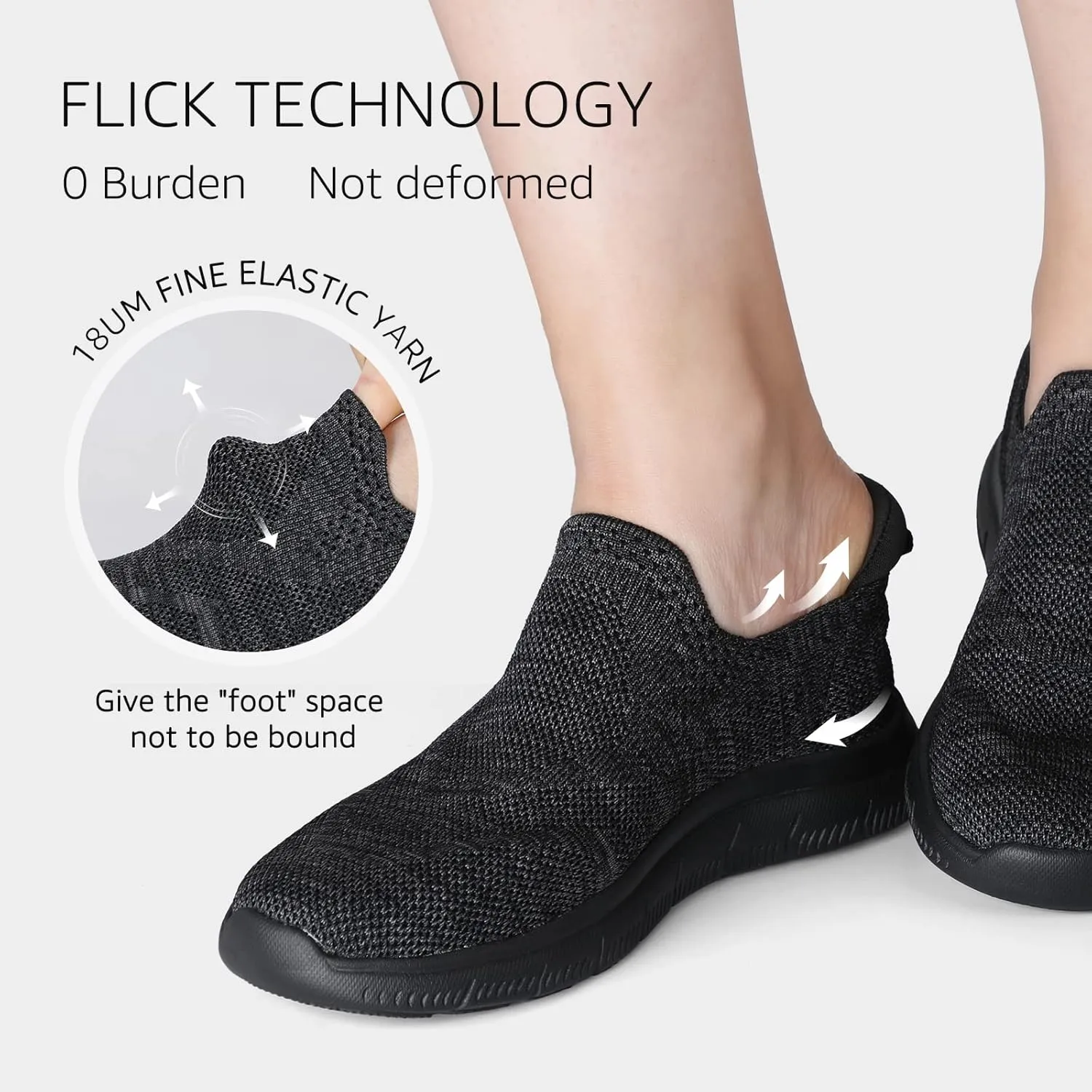 STQ Slip On Sneakers for Women Lightweight Walking Shoes Comfortable Breathable Mesh with Arch Suuport