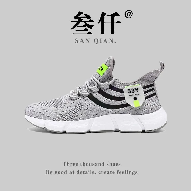 Summer Popcorn Built-in features Comfortable Express worldwide Shoes Gradient Flyknit Breathable Men's 2