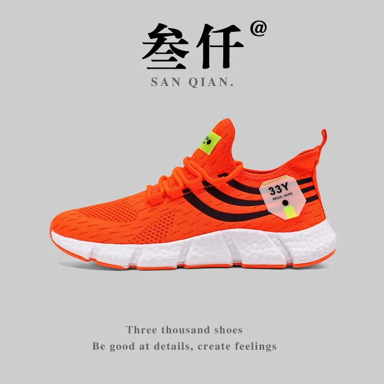 Summer Popcorn Built-in features Comfortable Express worldwide Shoes Gradient Flyknit Breathable Men's 2
