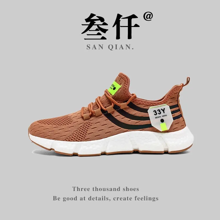 Summer Popcorn Built-in features Comfortable Express worldwide Shoes Gradient Flyknit Breathable Men's 2