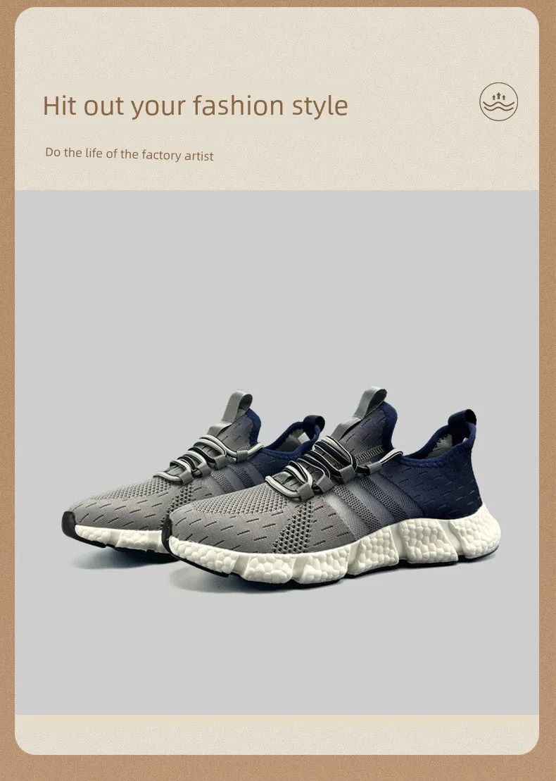 Summer Popcorn Built-in features Comfortable Express worldwide Shoes Gradient Flyknit Breathable Men's 2