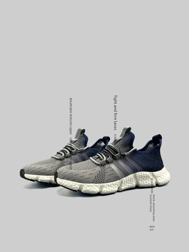 Summer Popcorn Built-in features Comfortable Express worldwide Shoes Gradient Flyknit Breathable Men's 2
