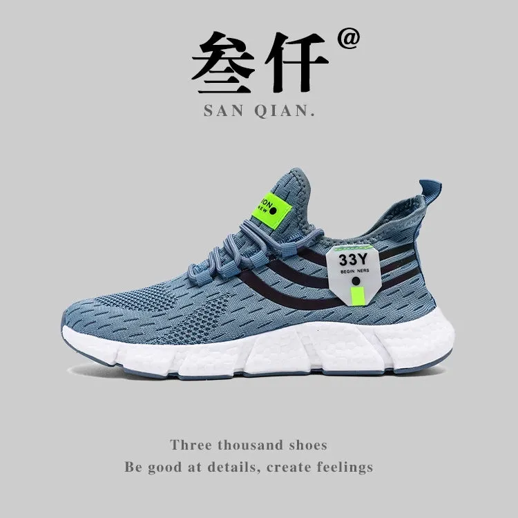 Summer Popcorn Built-in features Comfortable Express worldwide Shoes Gradient Flyknit Breathable Men's 2