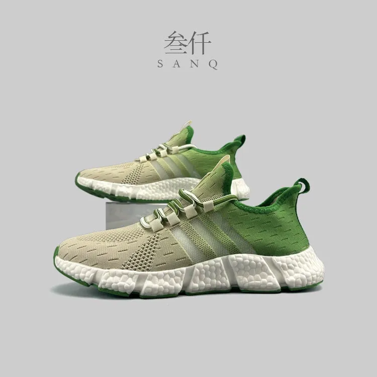 Summer Popcorn Built-in features Comfortable Express worldwide Shoes Gradient Flyknit Breathable Men's 2