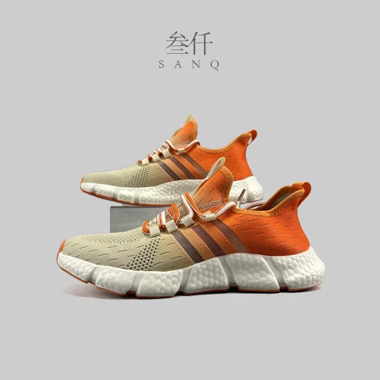Summer Popcorn Built-in features Comfortable Express worldwide Shoes Gradient Flyknit Breathable Men's 2