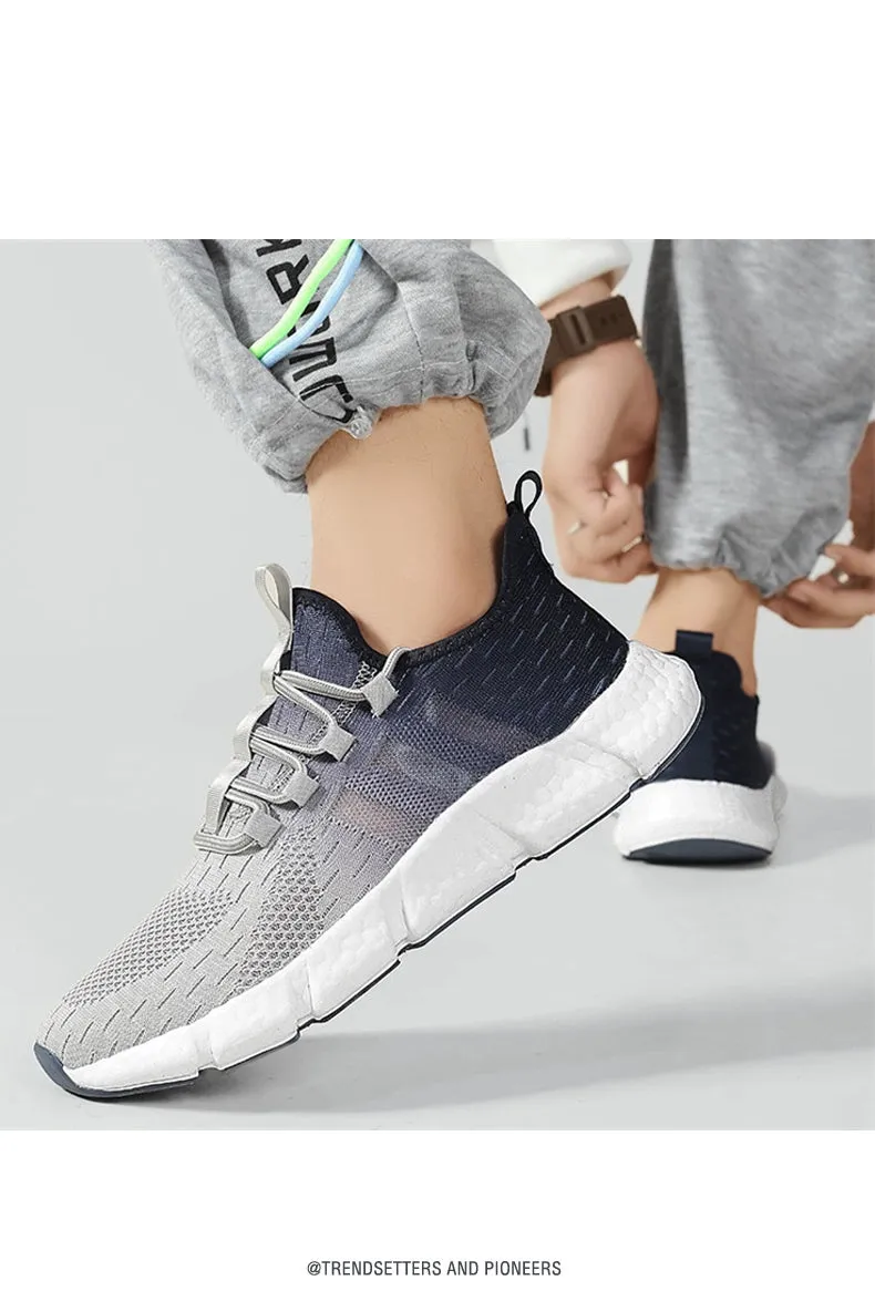 Summer Popcorn Built-in features Comfortable Express worldwide Shoes Gradient Flyknit Breathable Men's 2