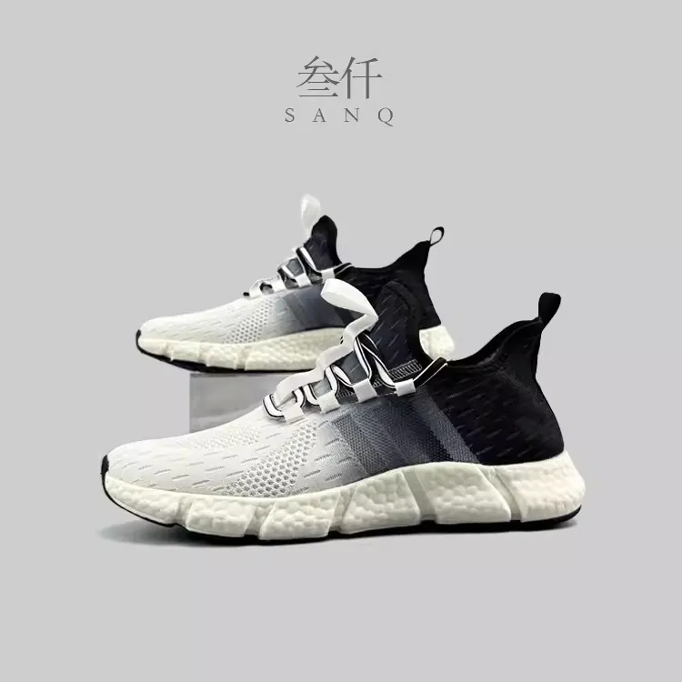 Summer Popcorn Built-in features Comfortable Express worldwide Shoes Gradient Flyknit Breathable Men's 2