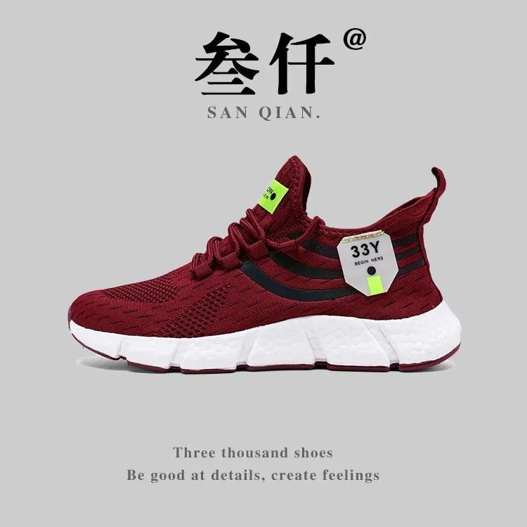 Summer Popcorn Built-in features Comfortable Express worldwide Shoes Gradient Flyknit Breathable Men's 2