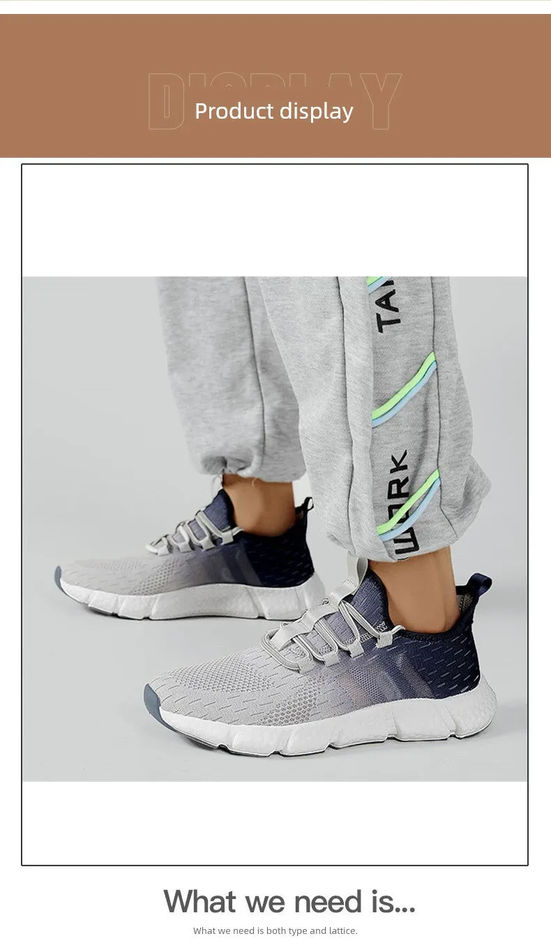 Summer Popcorn Built-in features Comfortable Express worldwide Shoes Gradient Flyknit Breathable Men's 2