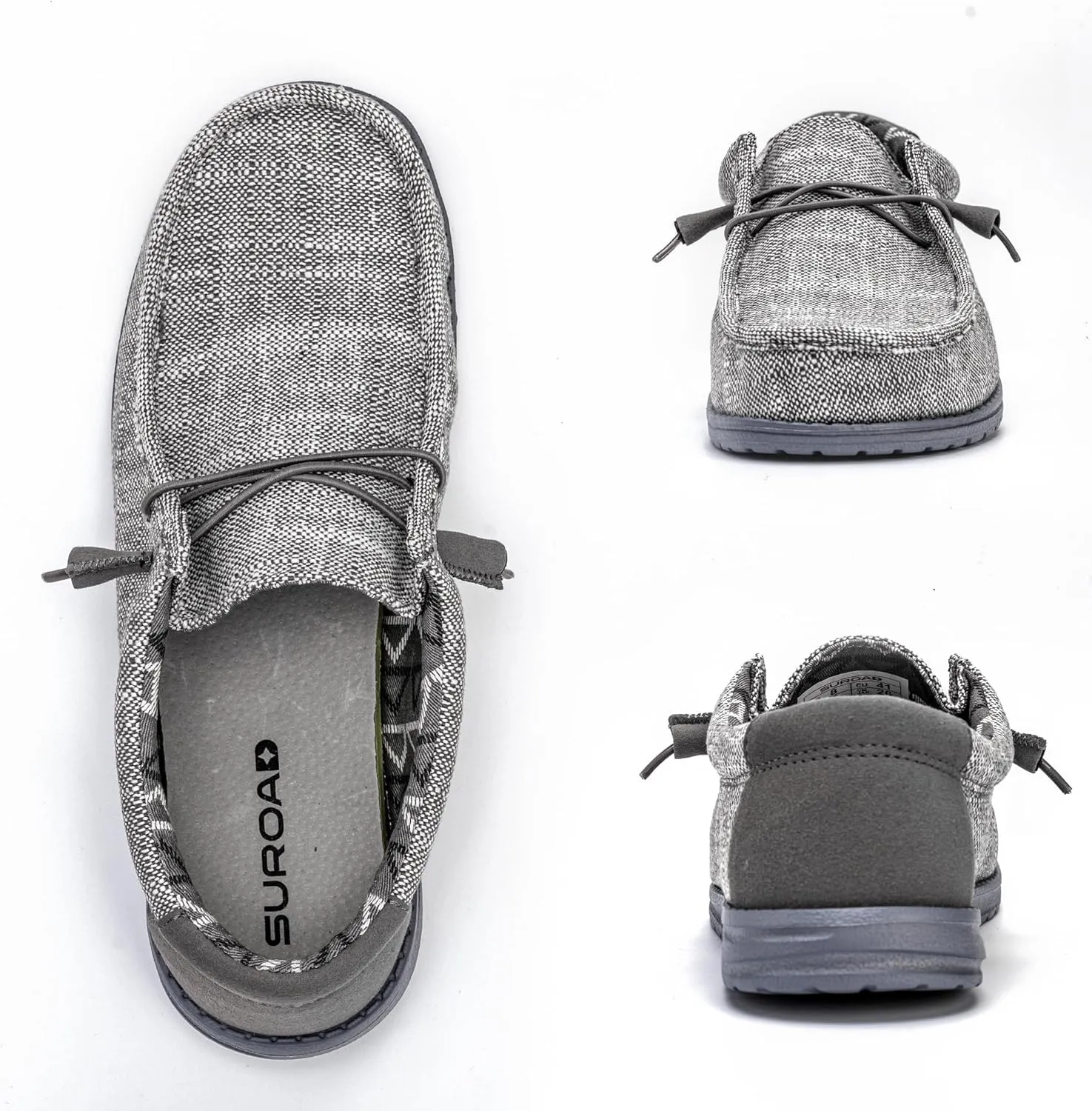 suroad Men's Loafers Slip on Shoes for Men Casual Canvas Shoes Comfortable & Light-Weight
