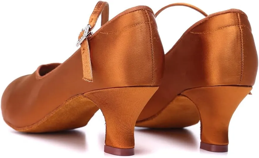 SWDZM Women Ballroom Dance Shoes Closed Toe Latin Salsa Walts Tango Character Dancing Shoes