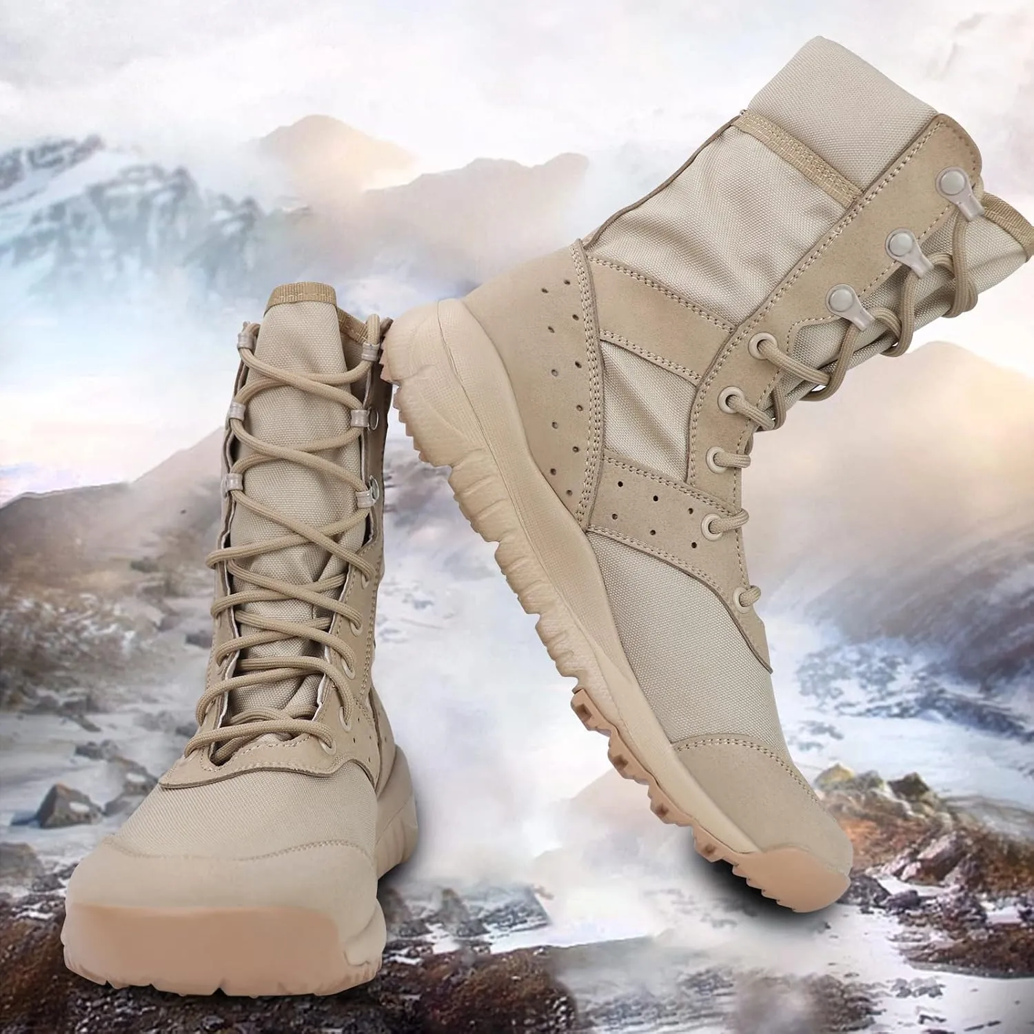 Tactical Boots for Men Lightweight Military Combat Boots Waterproof Comfortable for Work & Security