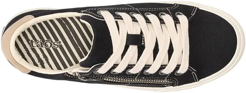 Taos Z Soul Women’s Sneaker - Stylish Platform Sneaker with Removable Footbed, Arch Support, Premium Cushioning, Lace-Up Adjustability, and Easy Access Zipper