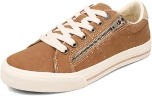 Taos Z Soul Women's Sneaker - Stylish Platform Sneaker with Removable Footbed, Arch Support, Premium Cushioning, Lace-Up Adjustability, and Easy Access Zipper