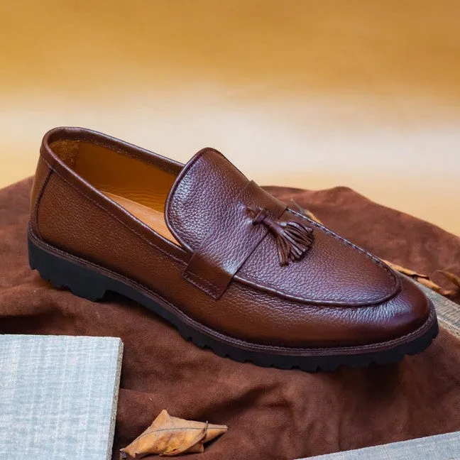 Tassel Casual Loafers - Light Brown