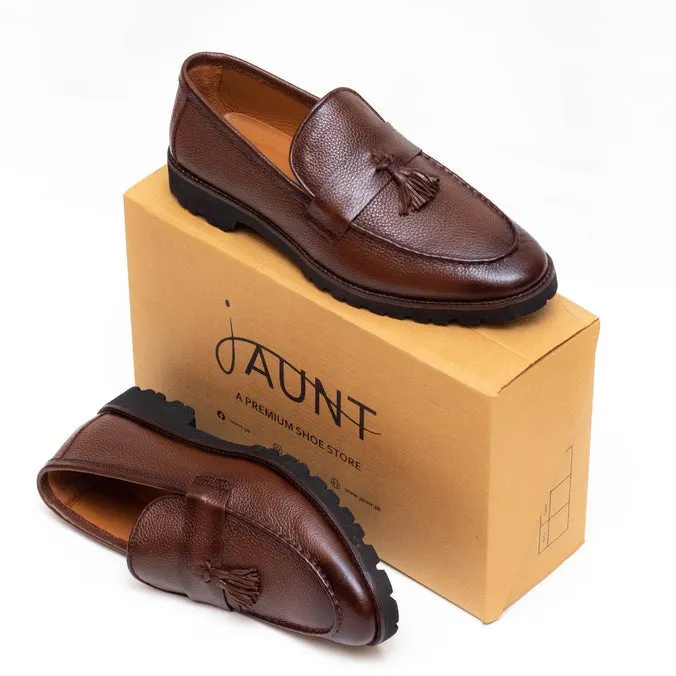 Tassel Casual Loafers - Light Brown