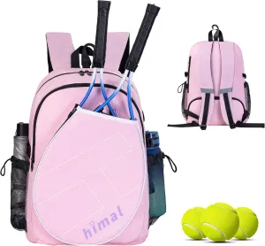 Tennis Bag Tennis Backpack for Men Women, Large Capacity Holds 2 Rackets with Ventilated Shoe Compartment and Insulated Pocket