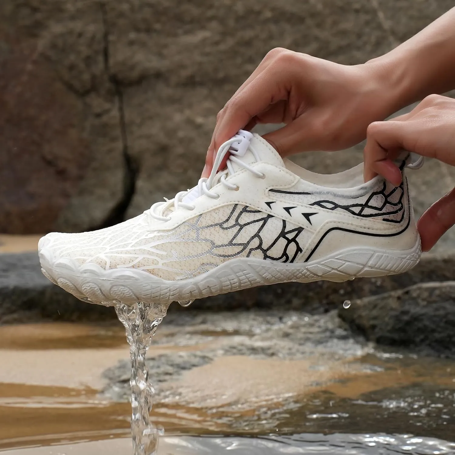 Thatrich Hike Barefoot Shoes for Women Men Wide Toe Box Sneakers Non-Slip Waterproof Comfy Breathable Water Shoe Hiking Travel Athletic Zero Drop Running Grounded Footwear Lightweight Casual Unisex