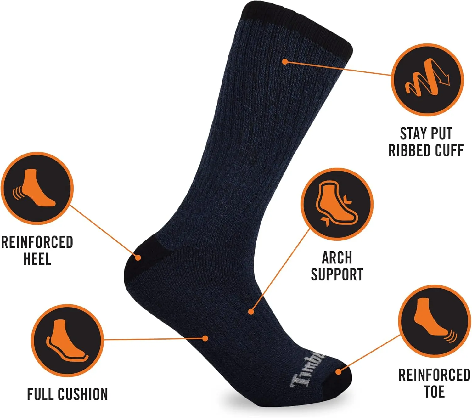 Timberland Men's Crew Socks (4 Pairs)