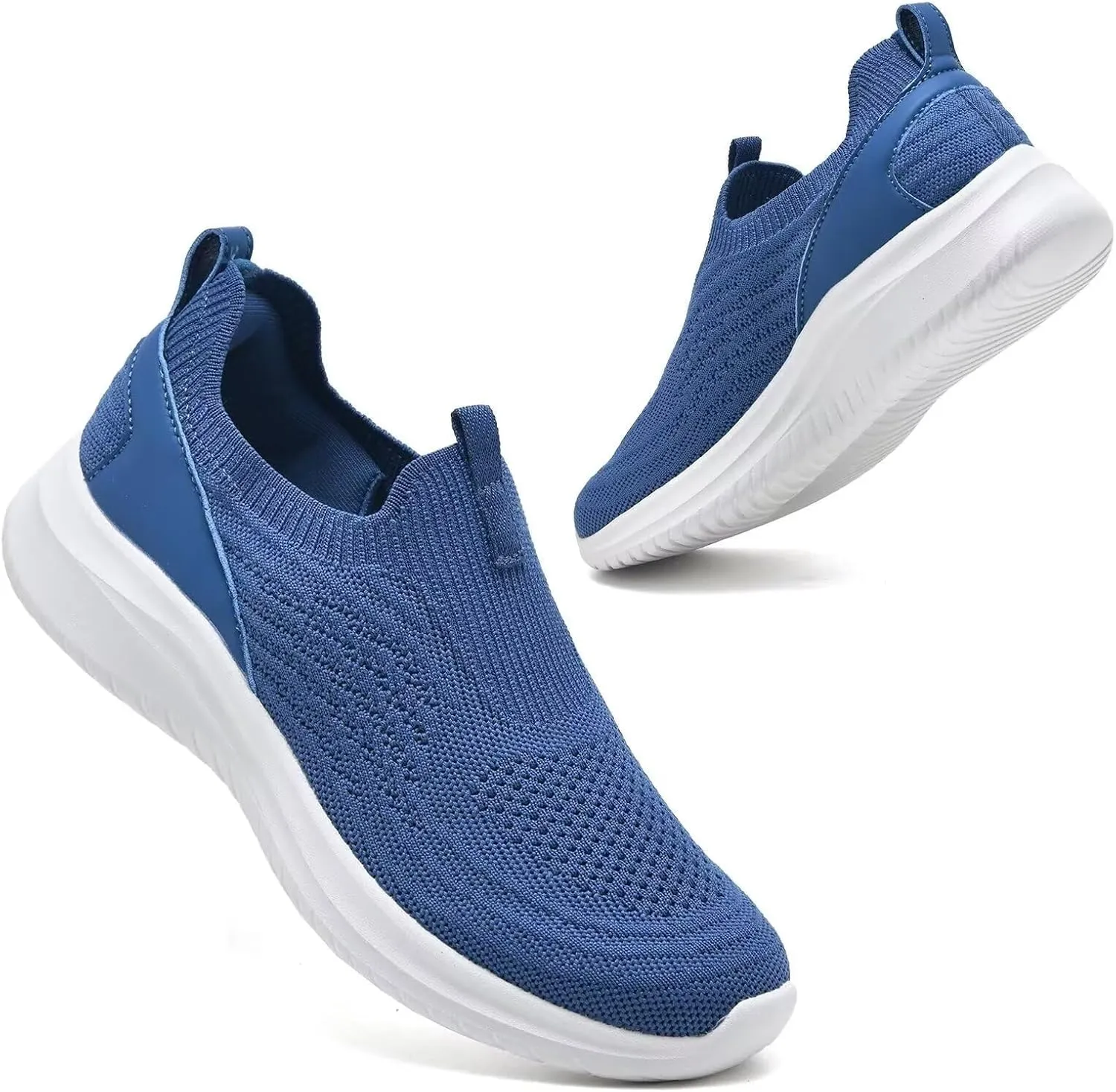 TIOSEBON Women's Walking Tennis Shoes Knit Comfortable Slip on Breathable Mesh Lightweight Sneaker