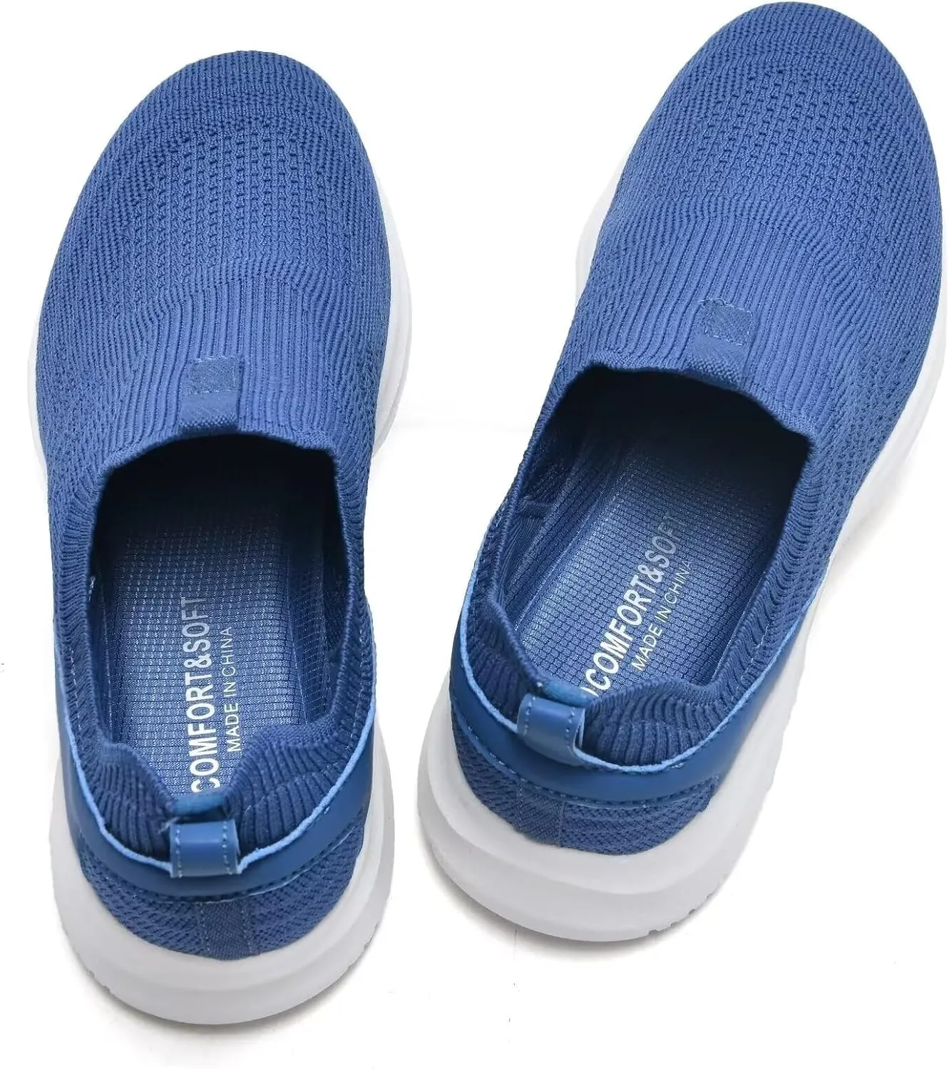 TIOSEBON Women's Walking Tennis Shoes Knit Comfortable Slip on Breathable Mesh Lightweight Sneaker