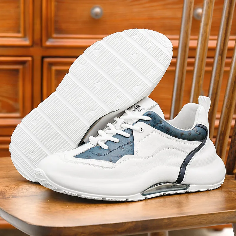 TNV Men shoes Real Leather Sneakers Laces Up Breathable Casual shoeslow heel Summer and Four season use DS3313