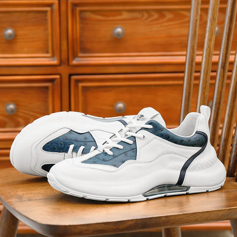TNV Men shoes Real Leather Sneakers Laces Up Breathable Casual shoeslow heel Summer and Four season use DS3313