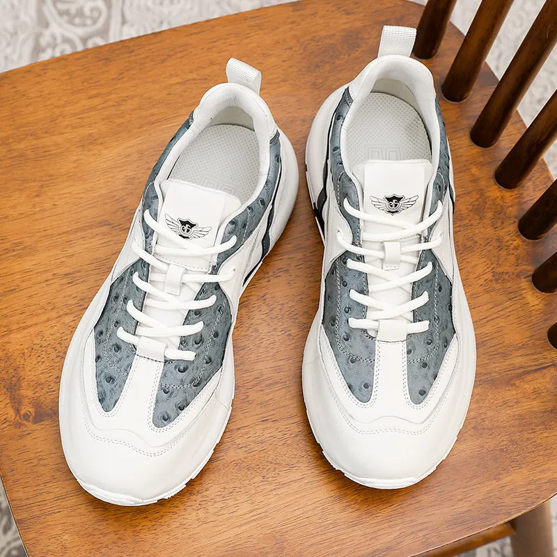 TNV Men shoes Real Leather Sneakers Laces Up Breathable Casual shoeslow heel Summer and Four season use DS3313