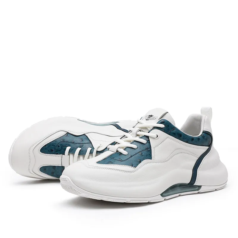 TNV Men shoes Real Leather Sneakers Laces Up Breathable Casual shoeslow heel Summer and Four season use DS3313