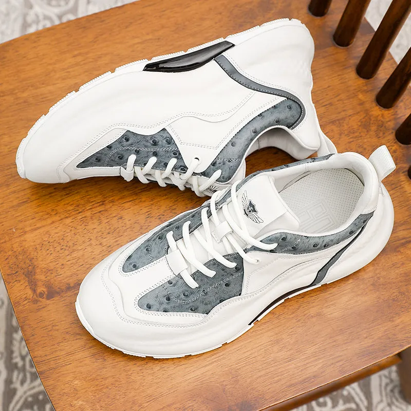 TNV Men shoes Real Leather Sneakers Laces Up Breathable Casual shoeslow heel Summer and Four season use DS3313