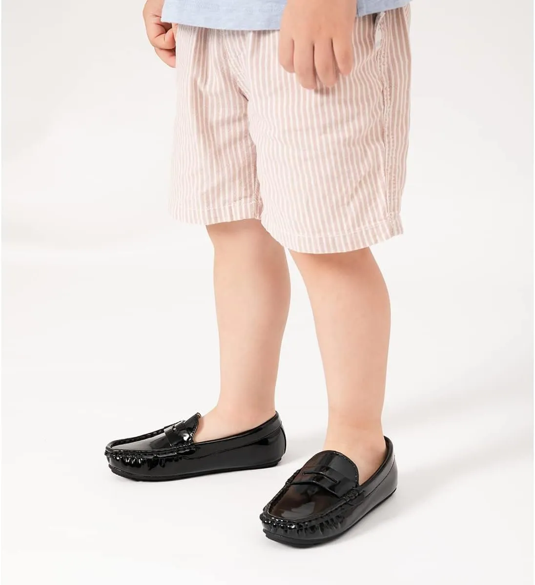 Toddler Boys Girls Leather Loafers,Little Kids Soft Slip-On Dress Shoes,Moccasins Flat Boat Shoes Casual Daily Walking Wedding Church School