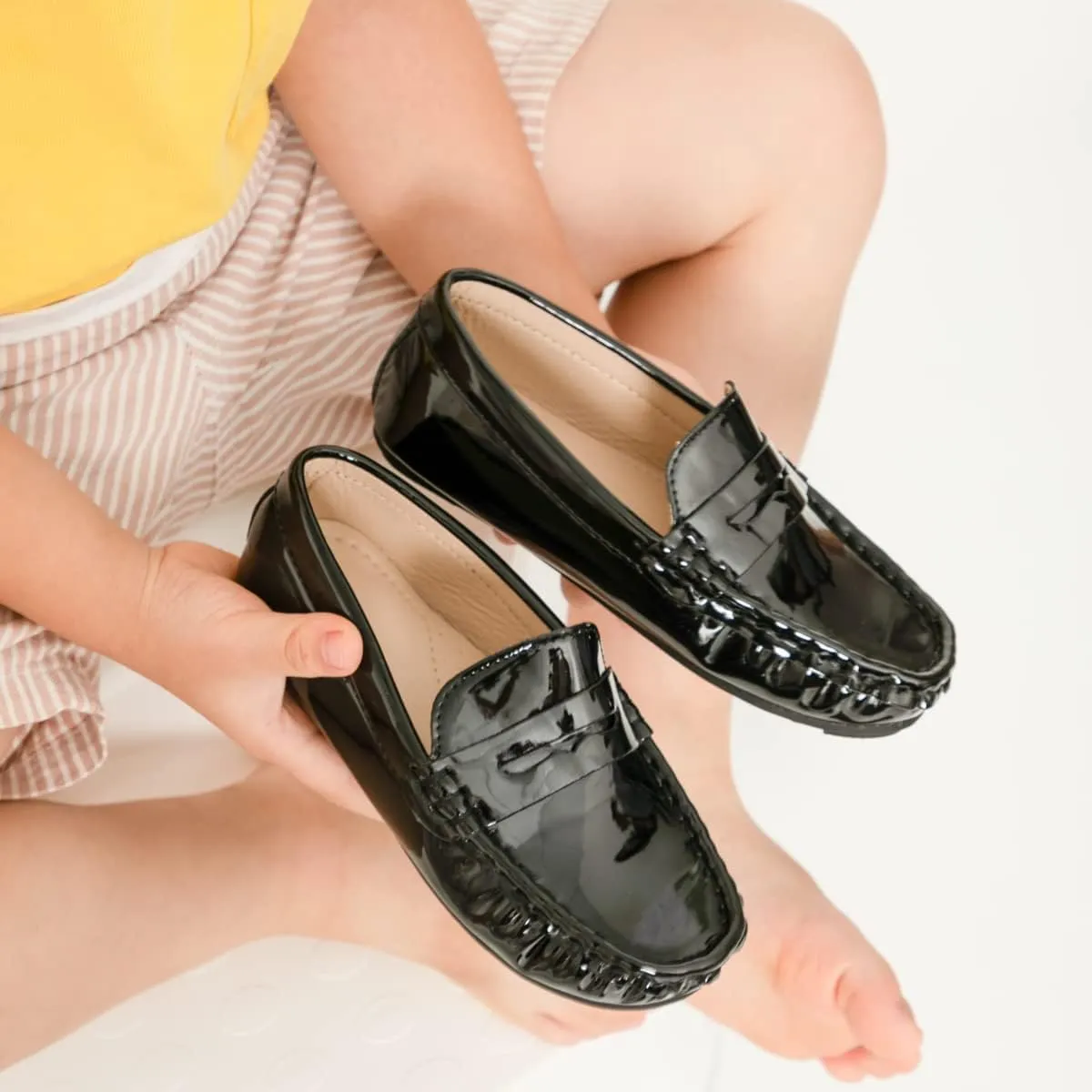 Toddler Boys Girls Leather Loafers,Little Kids Soft Slip-On Dress Shoes,Moccasins Flat Boat Shoes Casual Daily Walking Wedding Church School
