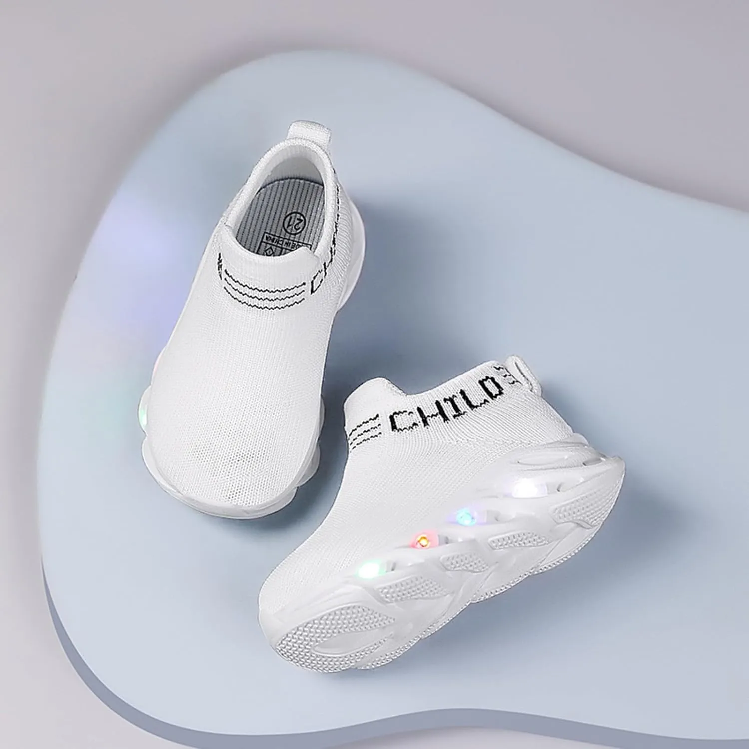 Toddler Light Up Shoes Little Kids Led Sneaker Breathable First Walking Athletic Casual Mesh Boys Girls Shoe