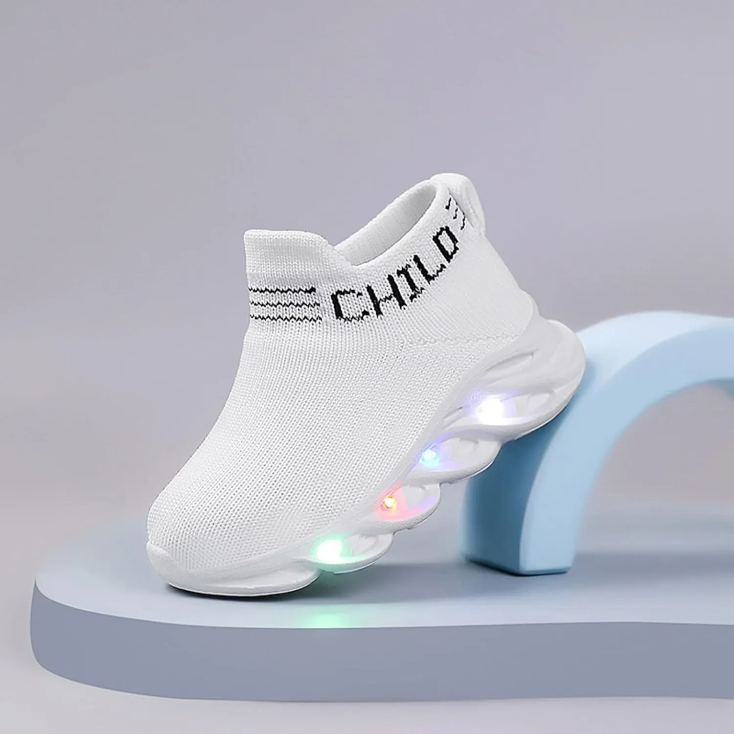 Toddler Light Up Shoes Little Kids Led Sneaker Breathable First Walking Athletic Casual Mesh Boys Girls Shoe