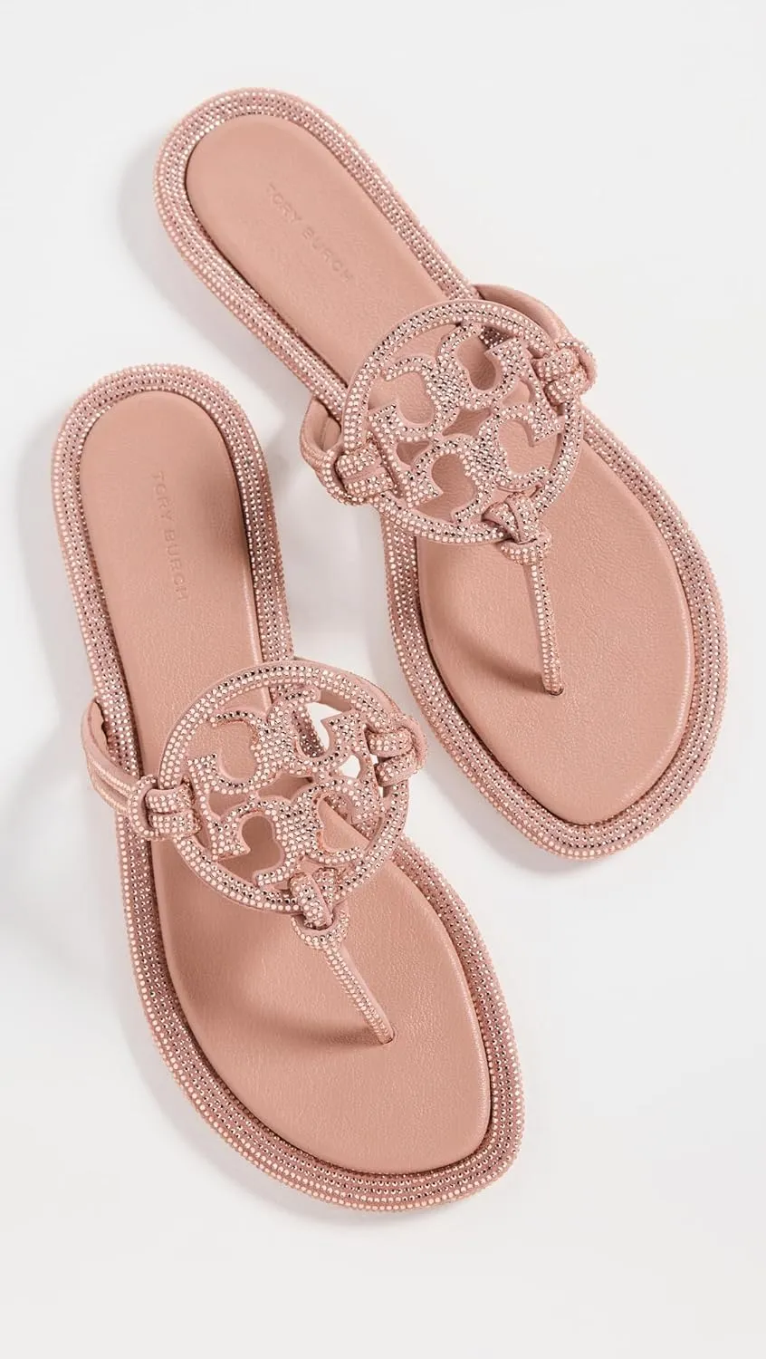 Tory Burch Women's Miller Knotted Pave Flat Sandal