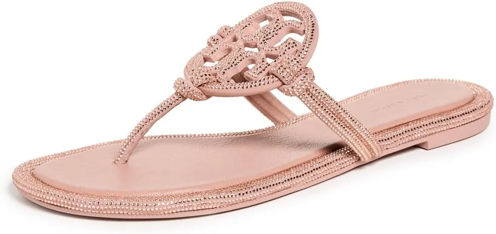 Tory Burch Women's Miller Knotted Pave Flat Sandal