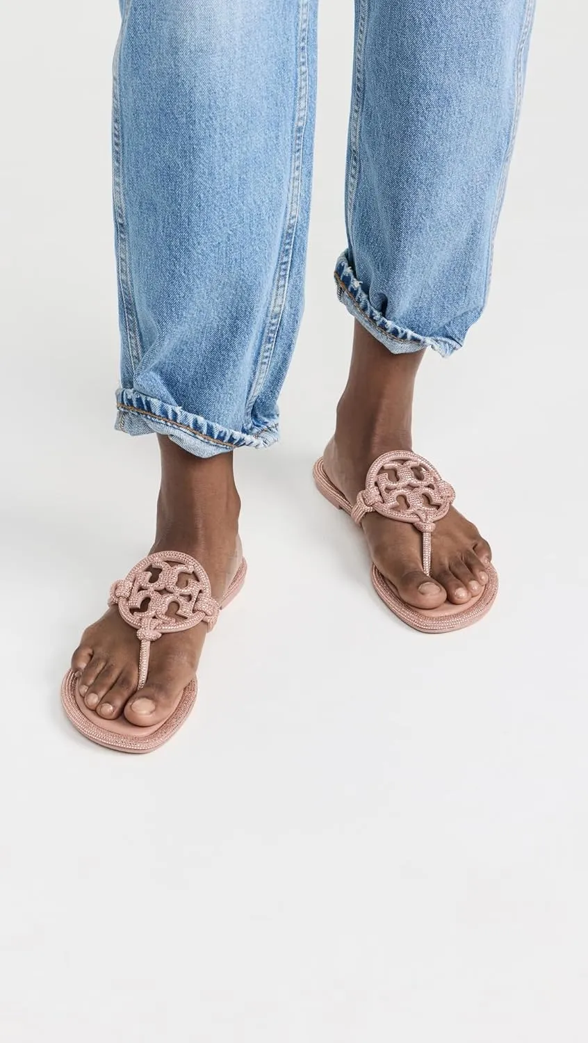 Tory Burch Women's Miller Knotted Pave Flat Sandal