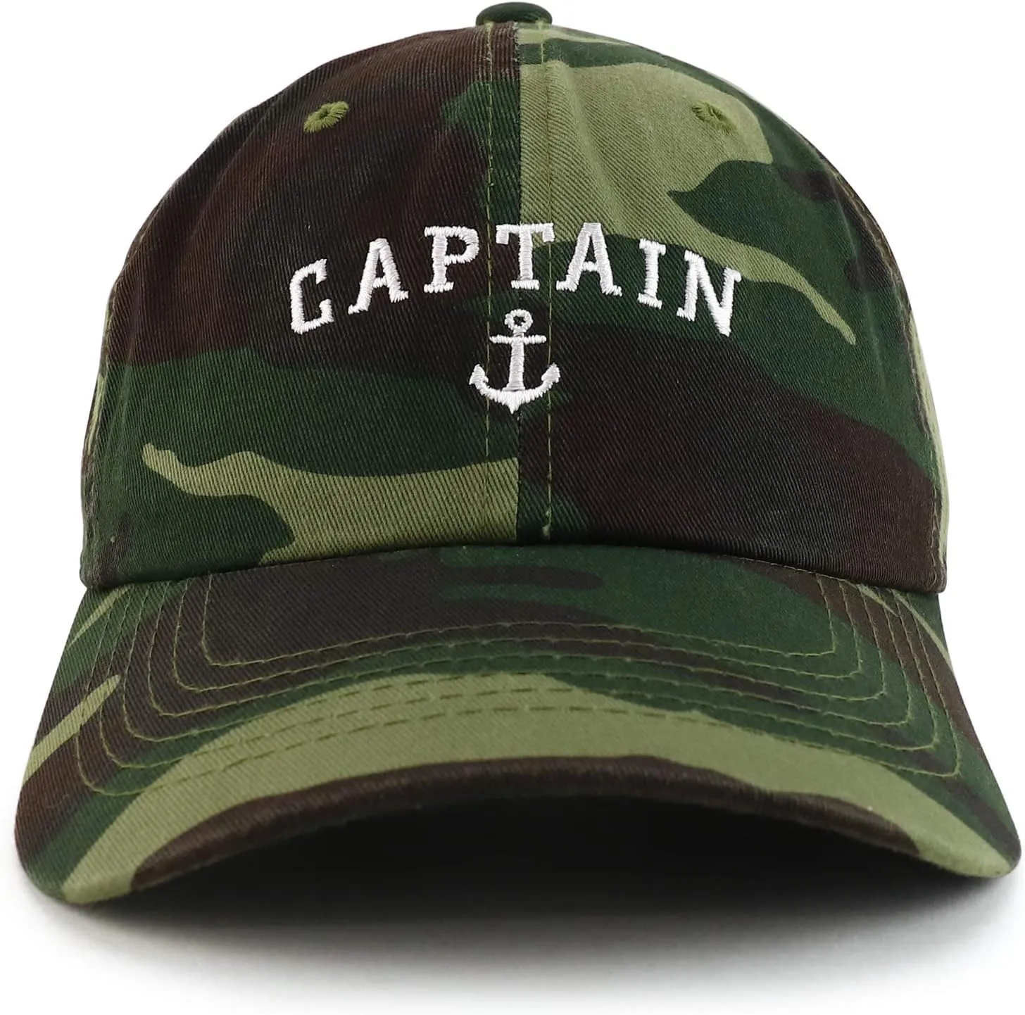 Trendy Apparel Shop Captain Anchor Embroidered Soft Crown 100% Brushed Cotton Cap