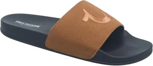 True Religion Men’s Logo Slide Sandals – Cushioned Comfort with Bold Horseshoe Strap