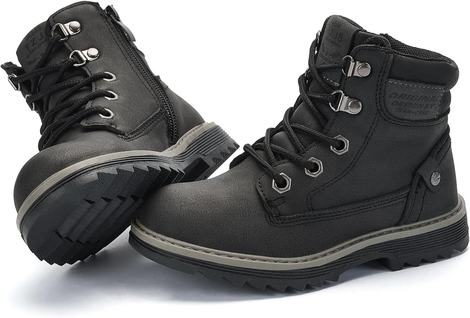 TZJS Girls Boys Toddler Boots Kids Unisex Lace Up Hiking Work Boots Girl Water Resistant Ankle Boot Boy Sizes 7-13 Outdoor Autumn Shoes for Toddler/Little Kid