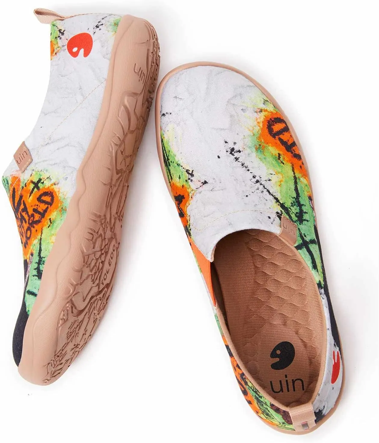 UIN Men's Walking Travel Shoes Slip On Canvas Casual Loafers Lightweight Comfort Fashion Sneaker Starfish Wish